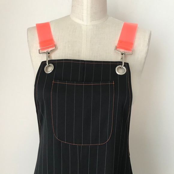 [LF] Black Stripe Chain Jumpsuit Overalls - Picture 2 of 5